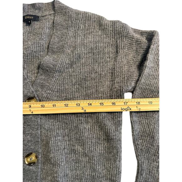Quince Baby Alpaca Wool Cropped Cardigan Charcoal Size S CozySweater QuietLuxury - Picture 6 of 9
